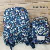 VERA BRADLEY Essential Backpack Bookbag Floral Blue Bursts Bag NWT