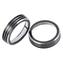 CheroCar Radio AC Knobs Switch Button Cover for Jeep Cherokee2014-2020, Jeep Grand Cherokee 2014-2020, Dodge Durango 2014-2015, Aluminum Alloy Interior Decoration Accessories, 2pcs/Set (Black)