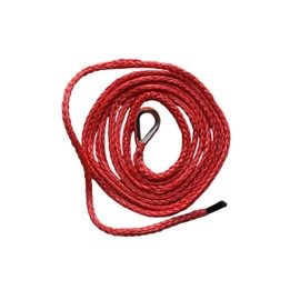 QIQU - Cuerda de elevación de 1/4" 10 pies ATV, cuerda de elevación de nieve, cuerda sintética, accesorios de nieve, Rojo