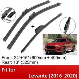 3 Wipers 24" 16" 13" Front And Rear Replacement Fit for Maserati Levante 2016-2020, Windshield Wiper Blades Original Equipment Wiper Blade, That Meet OEM Quality Easy DIY Install Premium All-Season