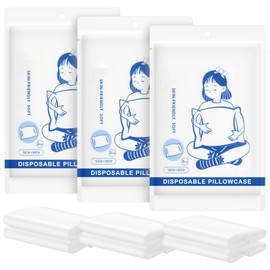 Cosmos Cosmos 6 Pcs Disposable Pillowcases, 32 x 20 Inch Travel Single Use Pillow Case Non Woven Pillow Covers Individually Wrapped Portable Pillow Sheets for Business Trips Hotels Bedding Supplies