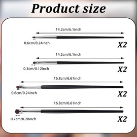 16Pcs Mini Smudge Brush for Eyeliner Eye Makeup Brush Set Eyeshadow Brushes Eyeliner Brushes for Powder Gel Cream Liquid Concealer-Brush Eye liner Blending Highlighting-brush Soft Natural Pony Hair