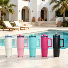 40 Oz H2.0 Scratch Resistant Insulated Flask Gobelet De 40oz for Daily Office Outdoor Activitycolor: mixed, capacity: 40 oz