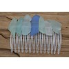 Sea Foam and Cornflower Blue Sea Glass Hair Comb
