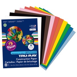 Tru-Ray P103031, 10 colores clásicos, 9 x 12 pulgadas, 50 hojas