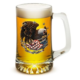 Erazor Bits Large Beer Mugs 25oz Tankard with Handles Veterans These Colors Don't Run American Soldier Beer Glass with Logo Beer Glass with Logo (Set of 6) (25oz)