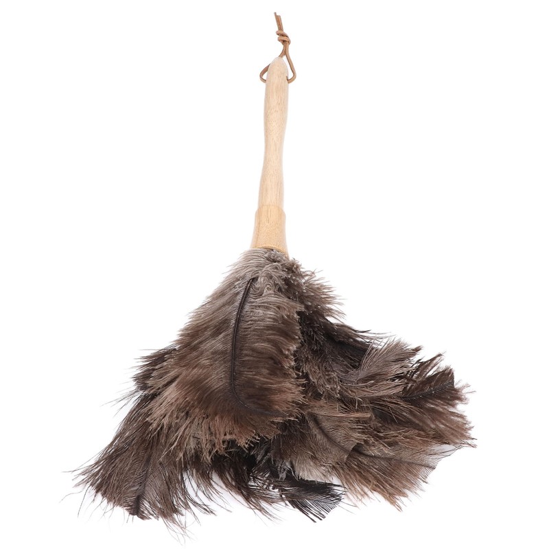Feather Duster Light Weight Soft Long Handle Reusable Black Ostrich