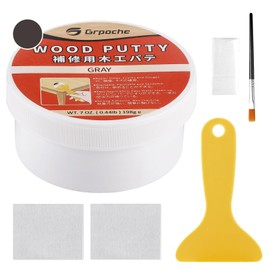 Wood Filler, Gray Wood Putty Filler, 7 Ounce Wood Putty Filler Paintable, Stainable, Sandable Wood Furniture Repair Kit, Quickly Repair Holes, Cracks, Chips and Scorched Areas of Wooden Furniture