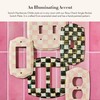 MACKENZIE-CHILDS Enamel Switch Plate, Light-Switch Cover, Single Rocker, Pink-and-White Rosy