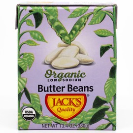 Jack’s | Organic White Butter Beans 13.4 oz. | Filled with Protein & Fiber, Low Sodium & Non-GMO | (8 PACK)