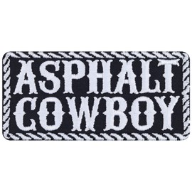 Biker Patch Asphalt Cowboy Iron-On Patch Gift for Motorcyclists Application for Jacket/Waistcoat/Jeans/Motorcycle Suitcase 95 x 45 mm