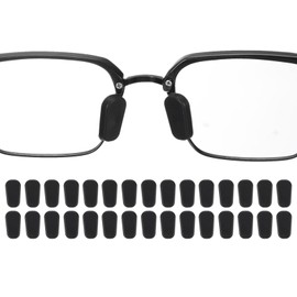 HARFINGTON 15 Pairs Eyeglass Nose Pad 3mm Thickness Silicone Anti-Slip Glasses Nose Grip Slip-on Glasses Nose Pads for Plastic Frames Glasses Sunglasses, Black