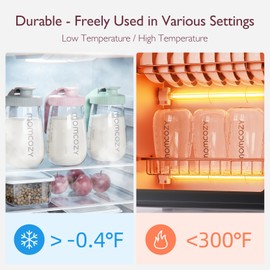 Momcozy Breast Milk Pitcher, Resistant to Heat and Cold Abrupt Temp Swings, No Leak Glass Breast Milk Fridge Storage Container with Wide Mouth, Fast Baby Formula Maker, Green