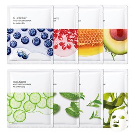 8PCS Sheet Face Masks Skincare,Moisturizing Bulk Facial Masks Skin Care Set for All Skin Types,Hydrating Long Lasting Oil Control Face Sheet Masks Spa Variety Gifts Set Suitable for Women L