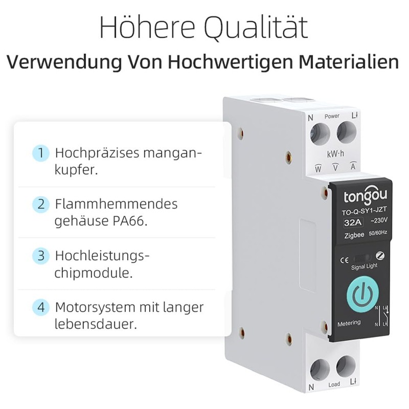 TONGOU DIY Zigbee Intelligent Switch, 32A Smart Relay Switch, Compatible