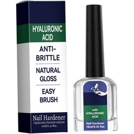 Endurecedor de uñas con ácido hialurónico - 10 ml de ácido hialurónico para uñas acero, débiles con queratina y calcio, fórmula transparente secado rápido, endurecedor acero
