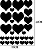 BIBITIME Hearts Wall Decals Vinyl Sticker (10X10CM-6 PCS，7X7CM-4PCS, 3.8X4CM-18PCS) Valentine's