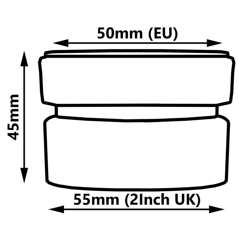 50mm to 2" Inch BSP Sewerage Adaptor European-UK Conversion PVC