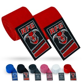 RFG Gears Kids Boxing Hand Wraps - Gel Padded Inner Gloves with Wrist Support - Easy Wraps for Junior Fighters and Youth Combat Sports Gear (Red, 2.5 meters)
