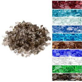 onlyfire 10 lbs Fire Glass for Propane Fire Pit, 1/2-Inch High Luster Fireplace Glass Rocks for Fire Pit Table, Bronze