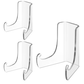 Hipiwe 3 Pack Acrylic Easel Display Stands Flat Back Plate Stands Clear Table Card Holder Picture Frame Stand for Shelves Home Decor, 3 x 2.7 x 2.3 Inches