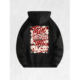 Graffiti "Turn Pain Into Power" Graphic Hoodie 100% Cotton US Warehouse 7 ColorsColor: Black, Size: Xl