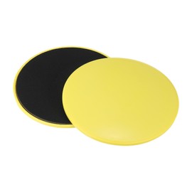 PATIKIL Core Sliders for Working Out 6.9", 2 Packs Dual Sided Exercise Sliders Fitness Workout Discs Strength Slides Gliding Discs for Gym Carpet Hardwood Floor, Yellow