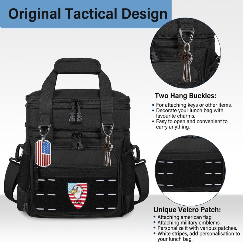 Lunch Box Cooler Bag - Tactical Insulated Lunchbox for Men