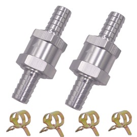 2 Sets of Fuel Check Valve, Aluminium Fuel Check Valve, Check Fuel Line - Petrol, Diesel, Path, Vegetable Oil, Compressed Air, Non-Return Check Valve (8 mm)