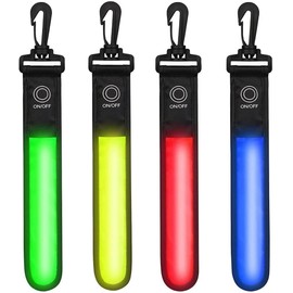 Lyyxjsltd 4 Pack Reflective Strips, Safety Reflector Pendants Reflective Pendants Safety Key Chains Reflective Tags Keyring for Backpack Clothes Wheelchair Cycling Walking Running
