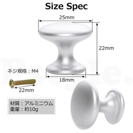 Pstyle. Handle Knob Drawer Door Kitchen Furniture 1.0 inch (25 mm) Set of 8 PST-115 (Gold)
