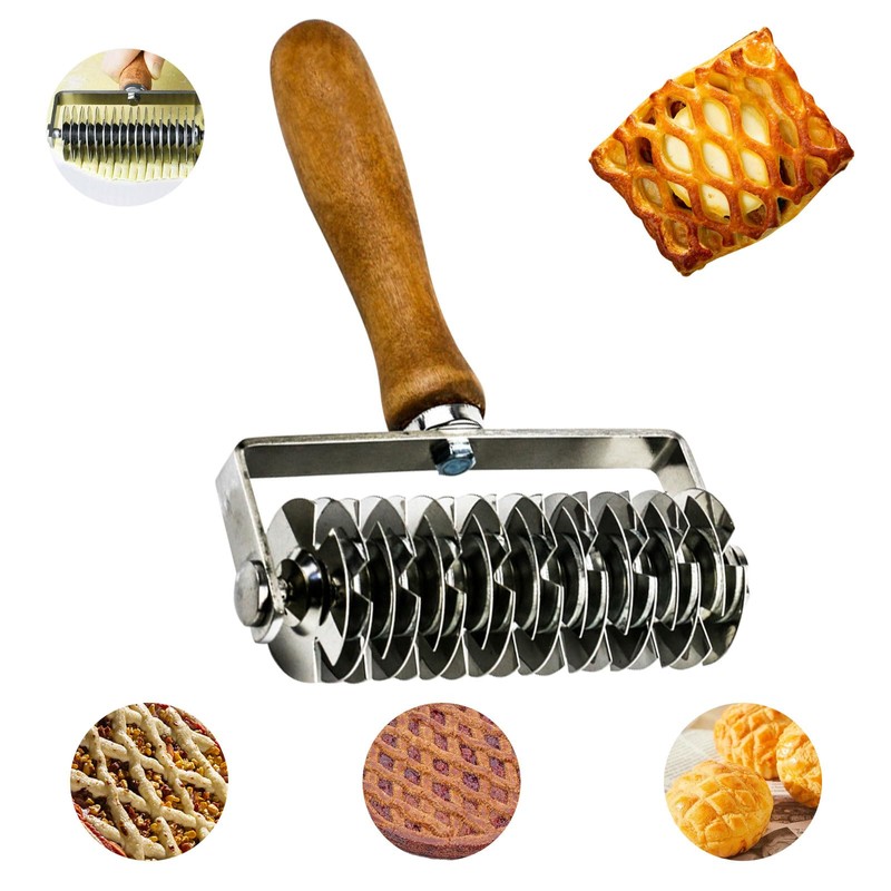 Yallmie Lattice Pastry Cutter, Pastry Lattice Cutter Stainless Steel Lattice
