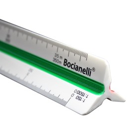 Bocianelli Scale Ruler 30 cm Plastic Triangular Scale Ruler 1:20 1:25 1:50 1:100 1:125 1:150 1:200 1:500 1:1000 1:1250 1:1500 1:2500 Ruler 30cm for Architekt oder Ingenieur