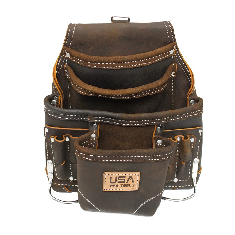 USA Pro Tools 10 Pocket Top Grain Oil Tanned Leather