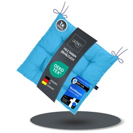 LILENO HOME Set of 1 Chair Cushions 15 Aqua (40 x 40 x 6 cm) - Seat Cushion for Garden, Kitchen or Dining Room - UV-Resistant Indoor and Outdoor Chair Cushion as Chair Cushion (Linda FUM)