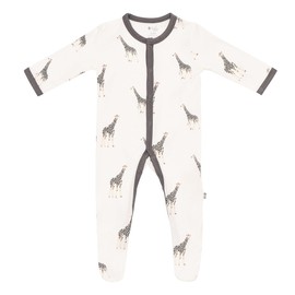 KYTE BABY Unisex Soft Bamboo Rayon Footies, Snap Closure, Printed, 0-24 Month (Newborn, Giraffe)