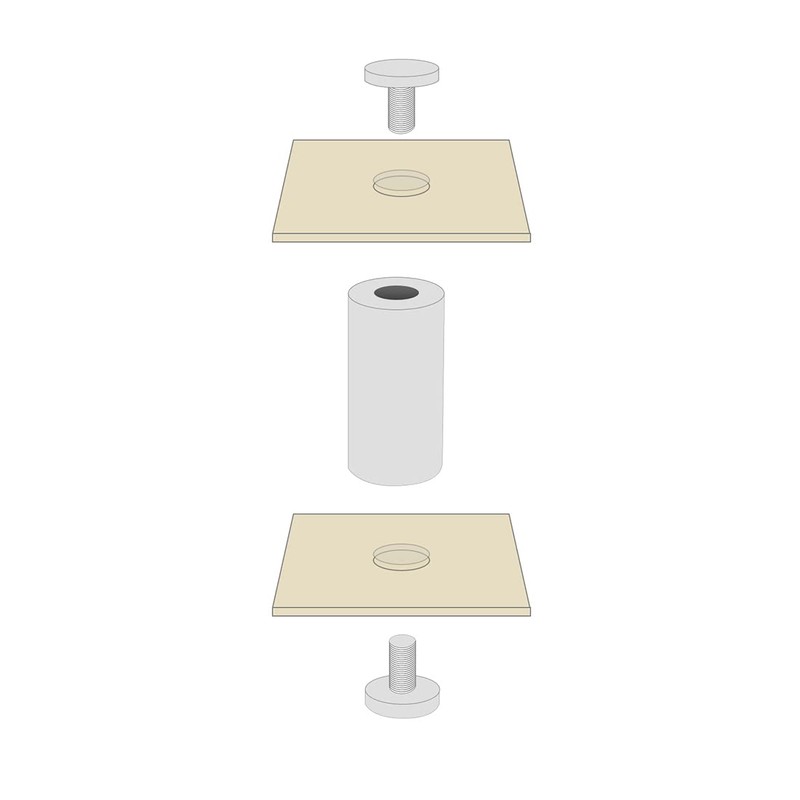 sourcing map 1/2 Dia x 2-7/8"(12x74mm) Double Head Standoff Screws