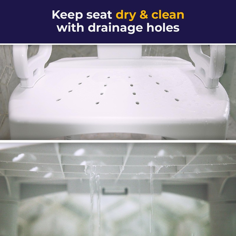 Drive Medical Bathroom Bench with Back & Arms - Adjustable