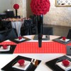 Ymsone Lace Red Checkered Table Runner 72 Inches - Home