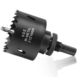 2 1/2 inch Hole Saw Drill Bit for Metal and Wood, M42 Bi-Metal Hole Cutter with 1.5” Cutting Depth for Plywood, Fiberglass, Acrylic, Drywall and Sheet Steel
