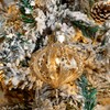 15 Pack Clear and Champagne Glitter Christmas Ball Ornaments(3.15 in/80