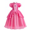 Princess Peach costume for Little Girl's Dress Up with Crown