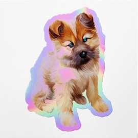 Holographic Decal Stickers of Cute Dog Premium Waterproof Vinyl Decal Stickers for Laptop Phone Accessory Helmet Car Window Mug Tuber Cup Door Wall Decoration ANDVER3g9438bHO