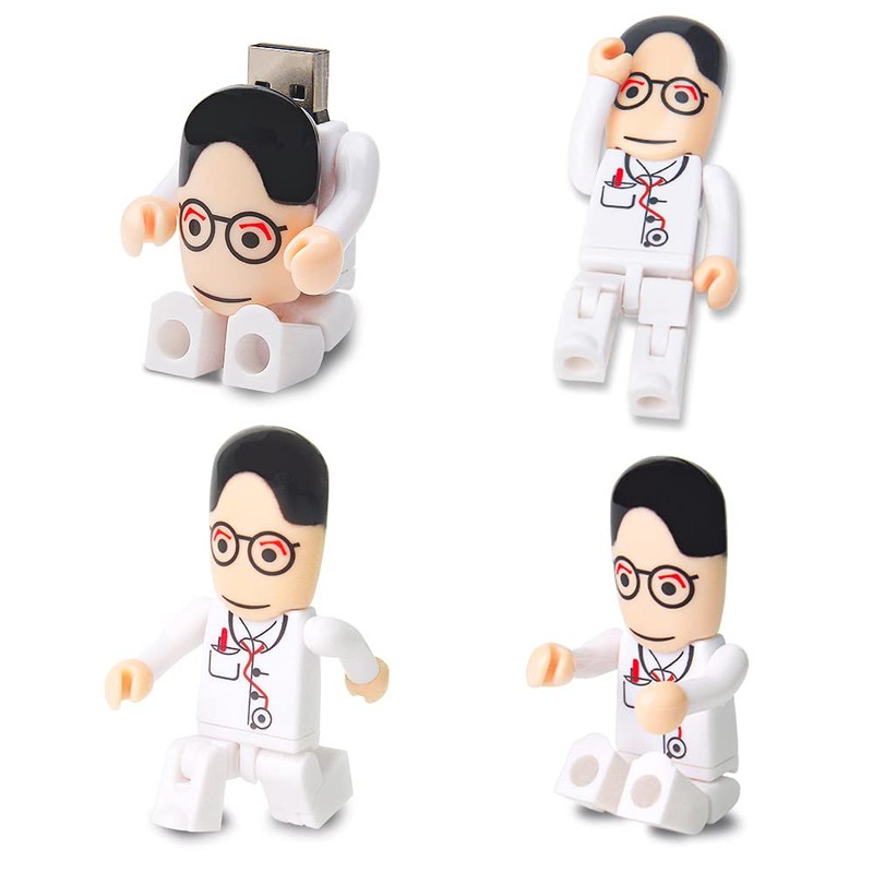 Novelty USB Flash Drive 64GB, LEIZHAN Doctor Robot Toy Character