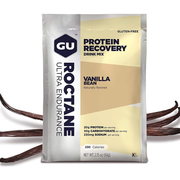 GU Energy Roctane Ultra Endurance Protein Recovery Drink Mix, 10 Packets, Vanilla Bean