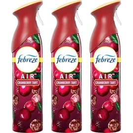 Febreze Air Freshener Cranberry Tart, 3 Pack Odor Fighter Spray Holiday Air Freshener, Limited Edition-Winter Collection 2023, 8.8 OZ (250 g) Per Bottle