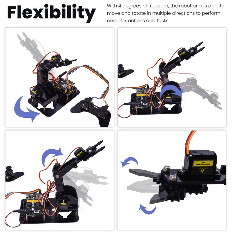 KEYESTUDIO ESP32 Smart Robot Arm Kit for Arduino with Joystick,