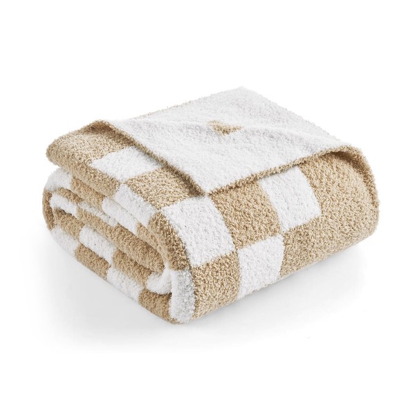 Snuggle Sac Checkered Bedding Blanket Twin Size 60x80, Super Soft,
