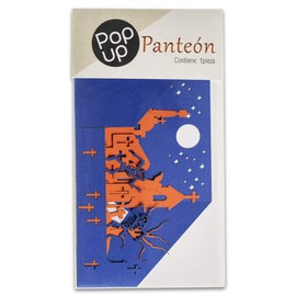 | PopUp Desplegable Decorativo de Cartulina Recortada a Laser | Tema Escena Panteón | Decoración Souvenir Recuerdo de México