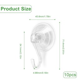 0XBIT Suction Cups with Hooks, Pack of 10 Hooks, Suction Cup, Hook Suction Cup, Extra Strong Suction Power, No Punching Required, Load 5 kg, Suction Hook is Suitable for Bathroom, Kitchen and Windows